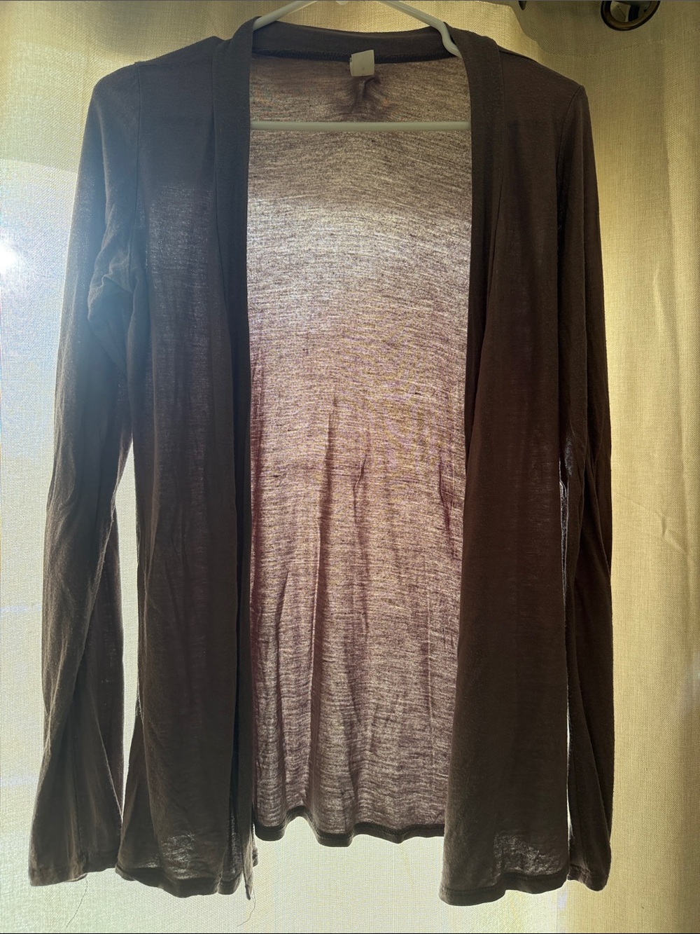 mahina Brown Open-Front Lightweight Cardigan